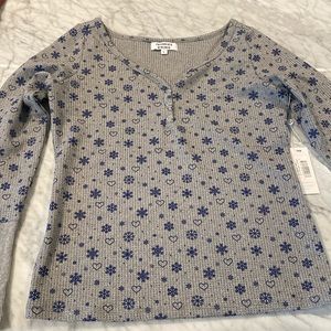 NWT Frankie’s Angel waffle long sleeve top